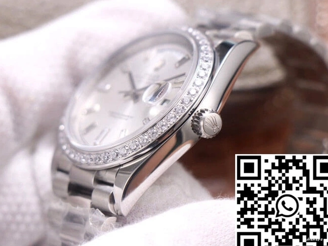 M228349RBR-0001 Diamond Rolex EW Factory Day-Date Silver Dial 0308